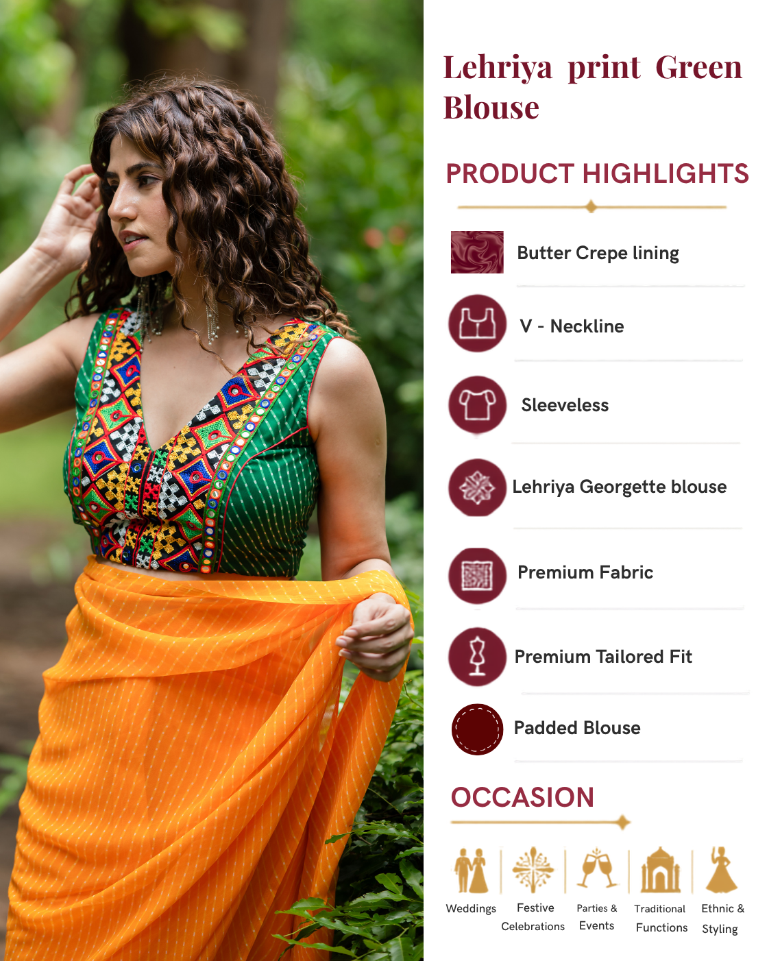 Women’s Lehriya Print Sleeveless Blouse