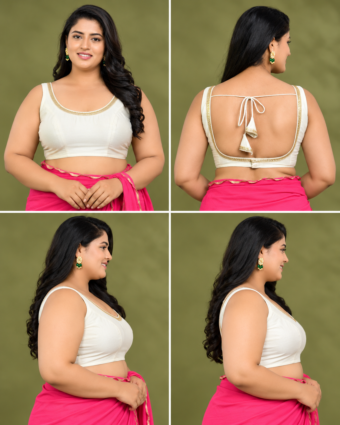 Solid White Color Sleeveless Padded Blouse
