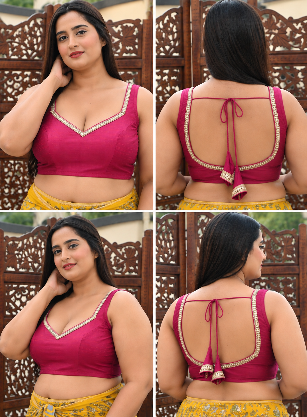 Solid Rani Color Sleeveless Padded Blouse