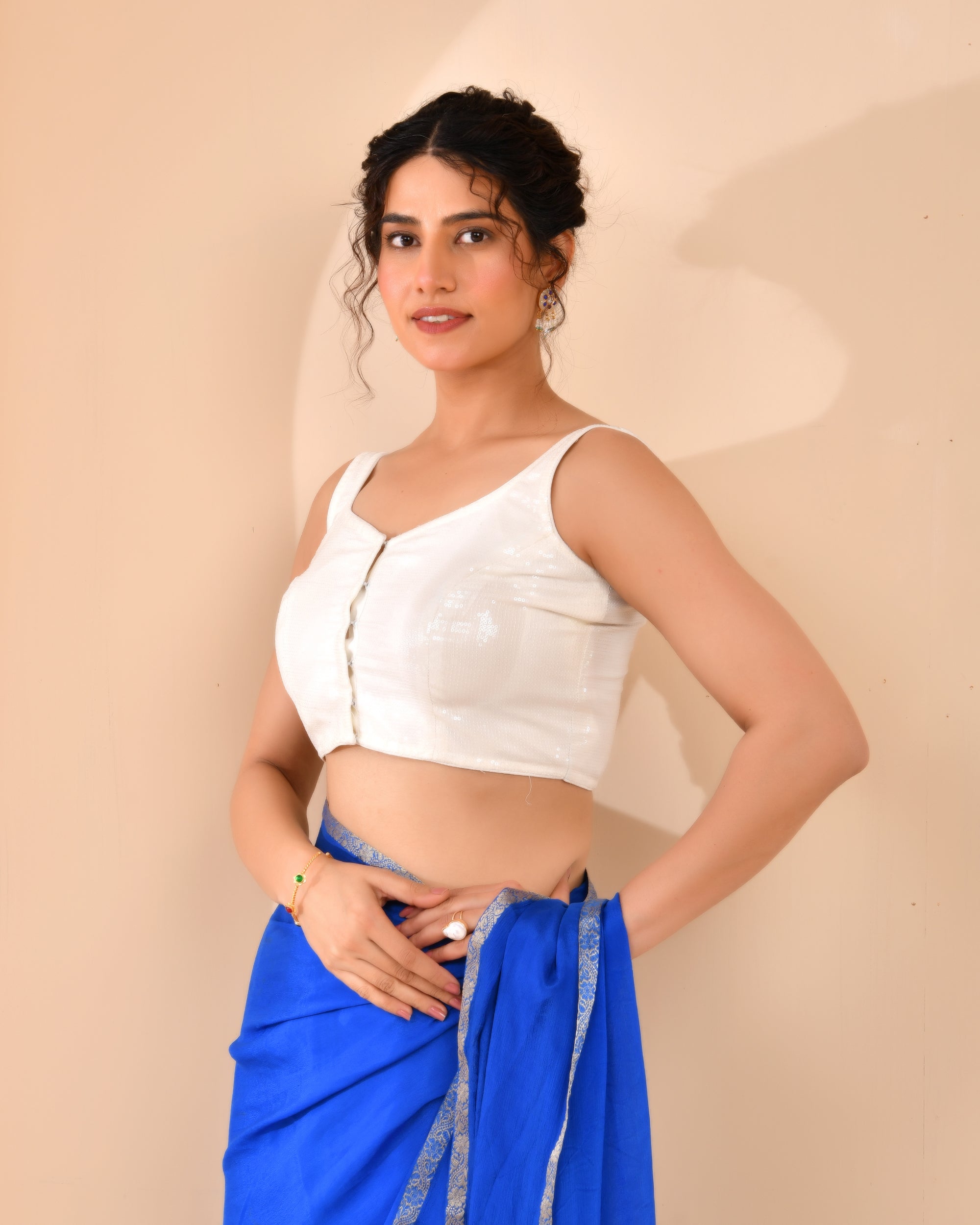 White Sequined Blouse