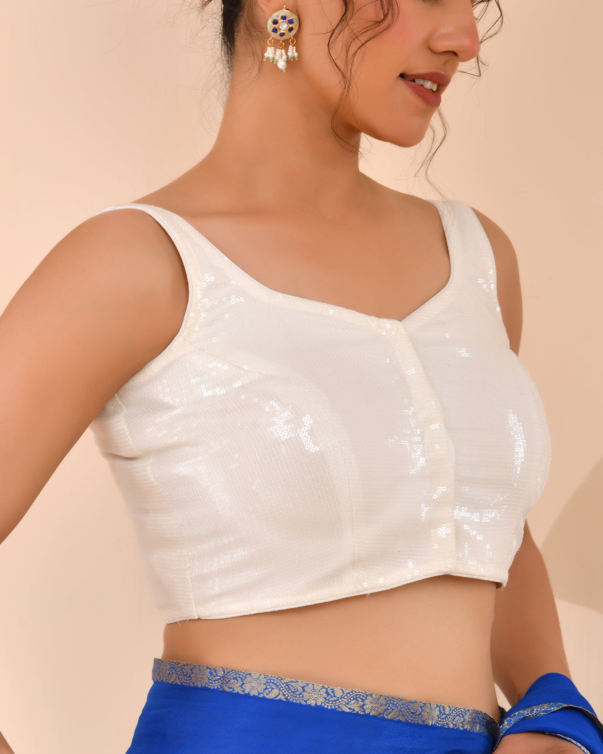 White Sequined Blouse