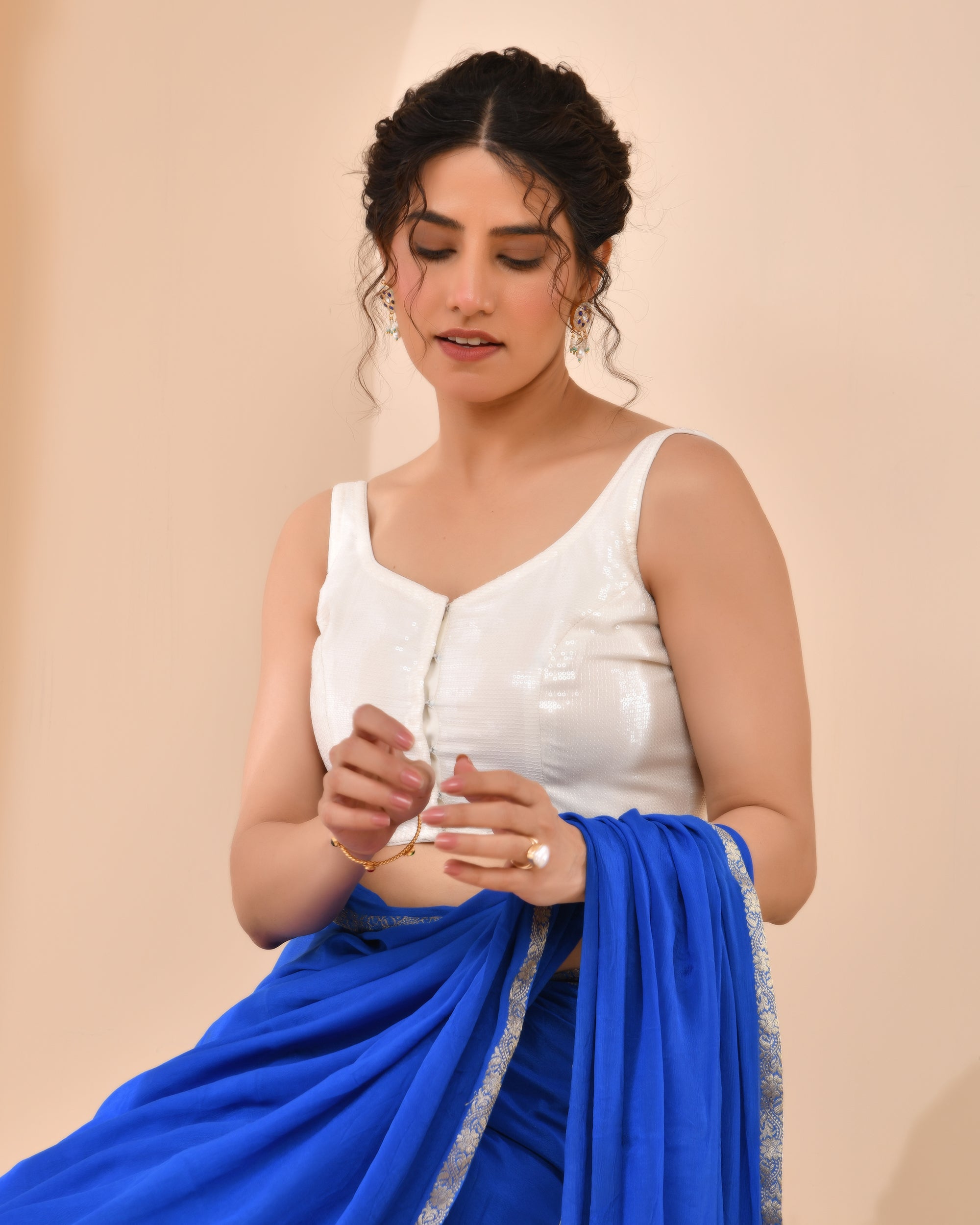 White Sequined Blouse