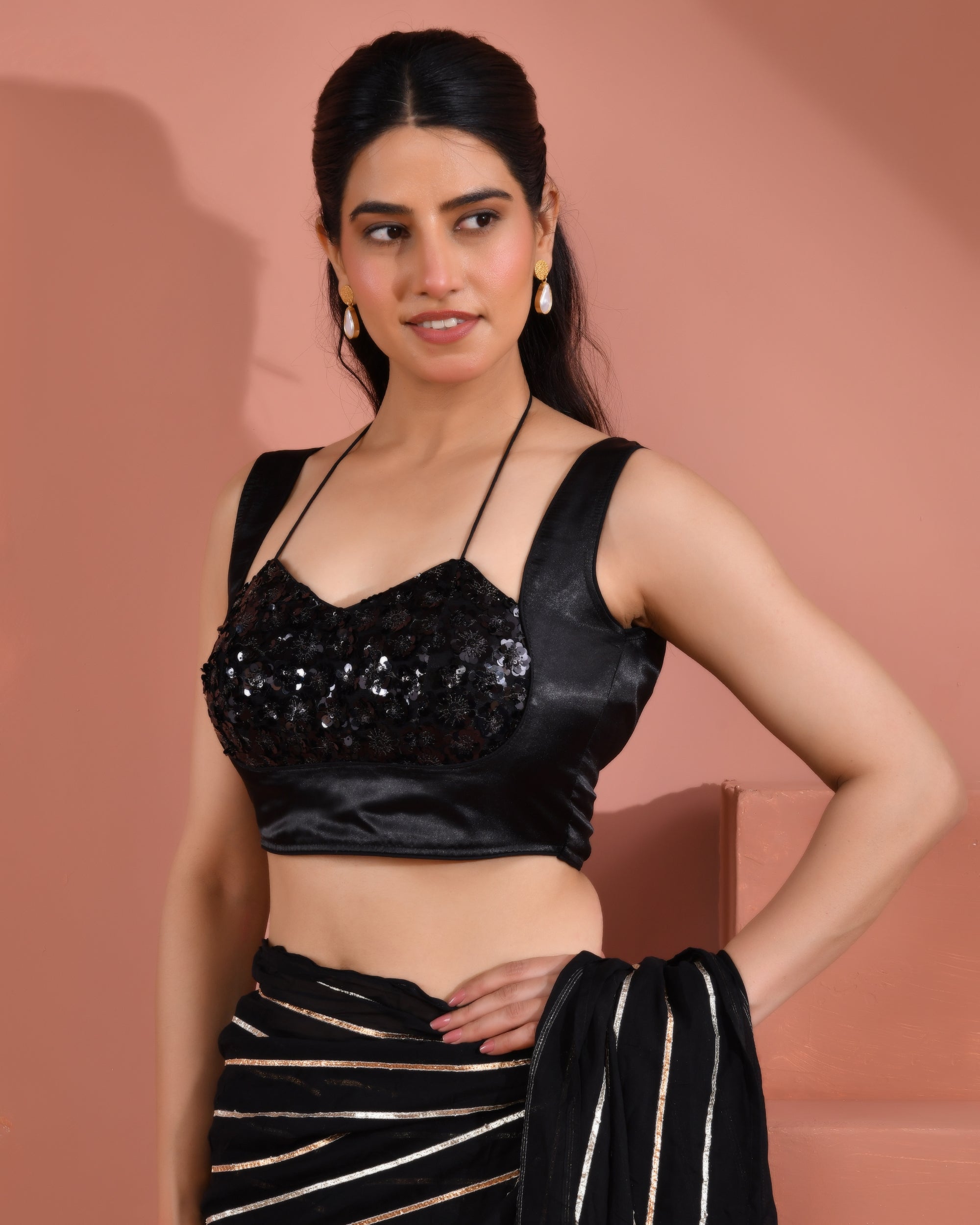 Masaba cut black blouse
