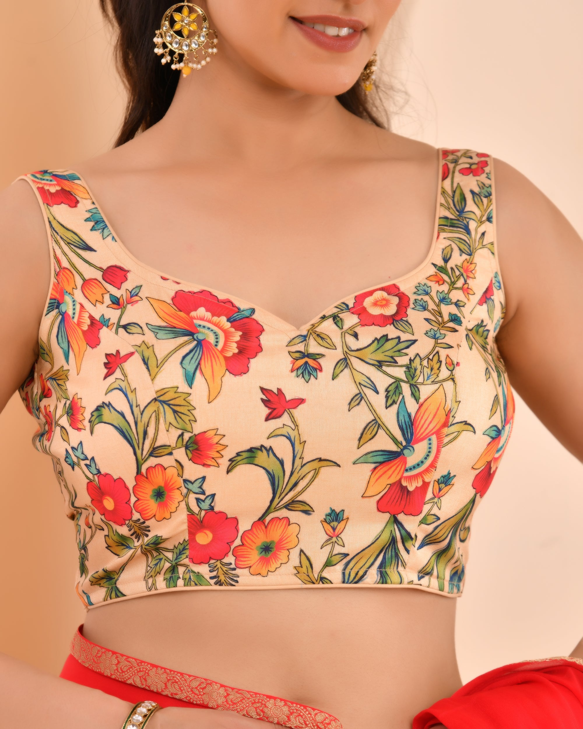 Printer Beige Kamlamari Blouse