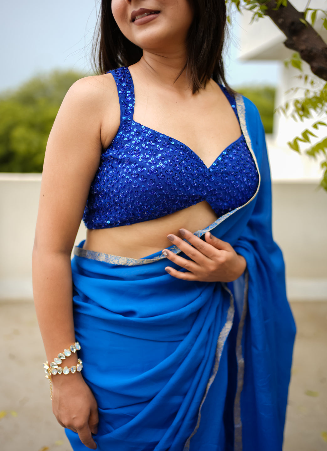 Royal Blue Sequin Blouse