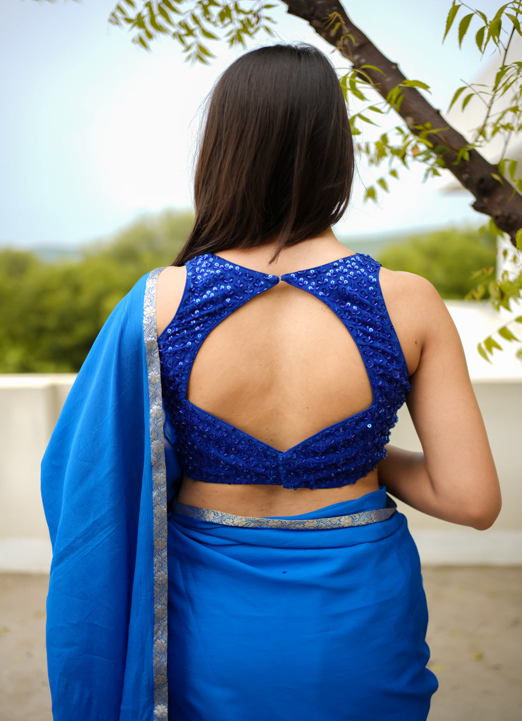 Royal Blue Sequin Blouse