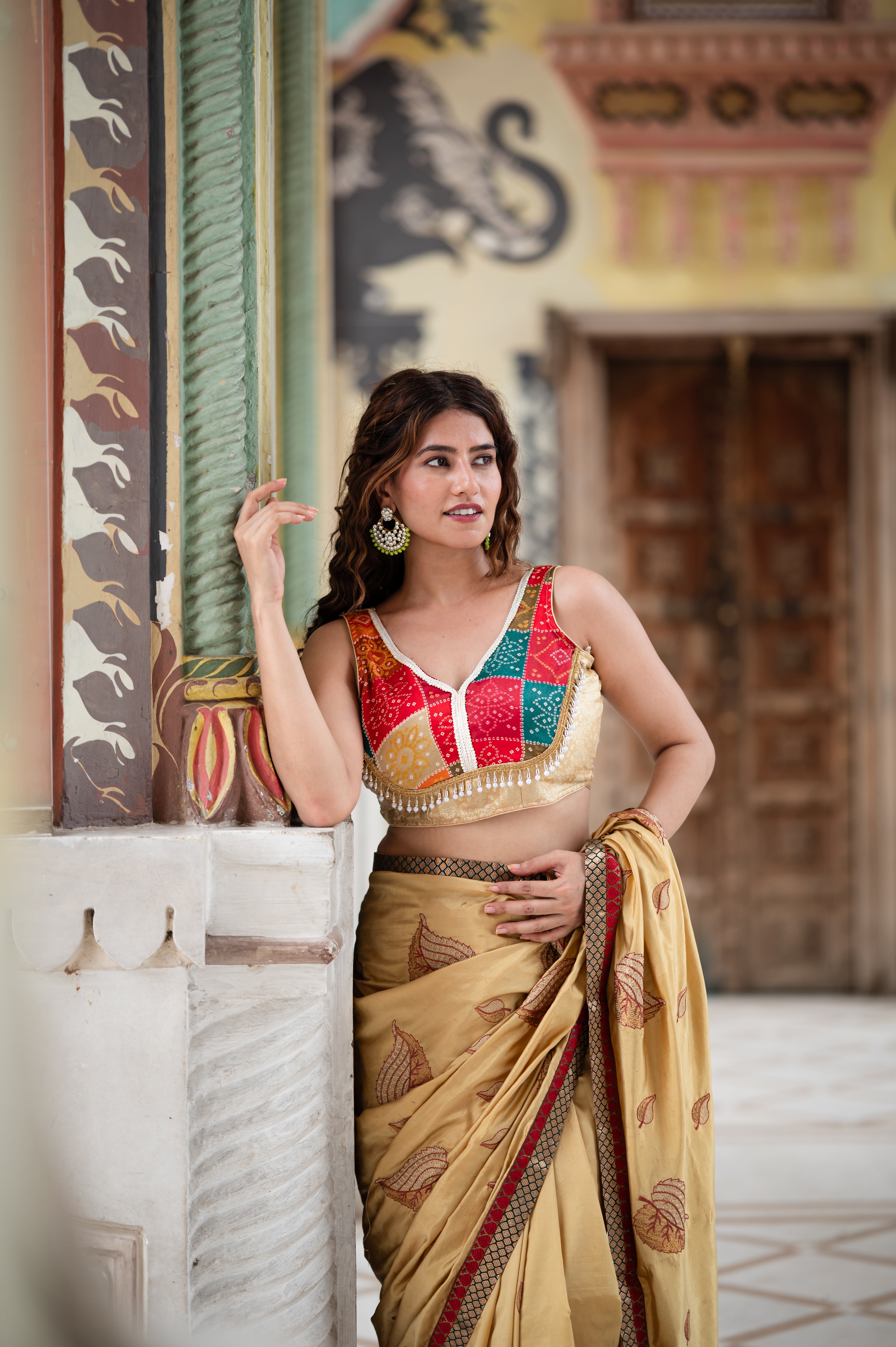 Women’s Bandhej and Banarsi Brocade Saree Blouse