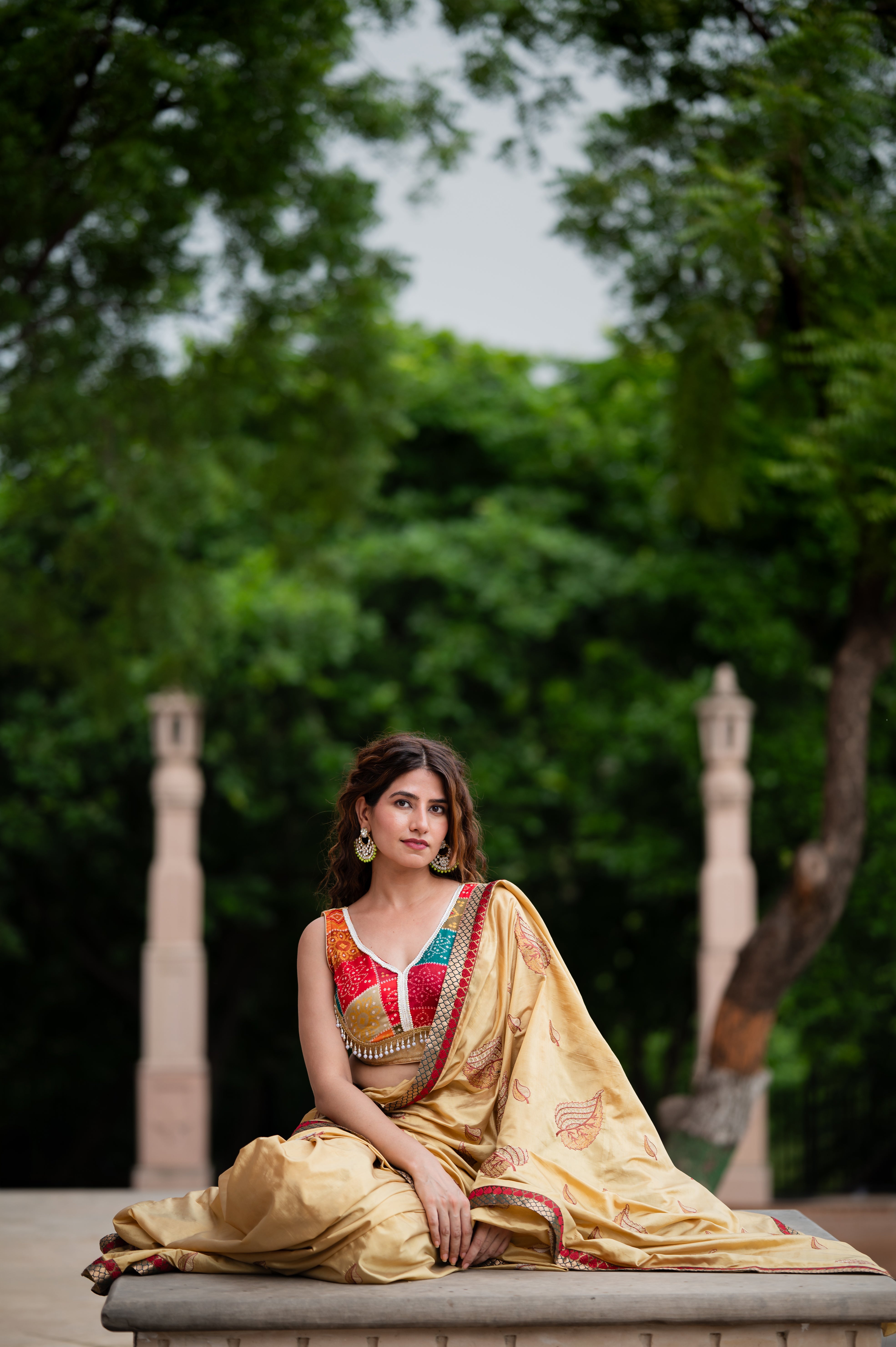 Women’s Bandhej and Banarsi Brocade Saree Blouse