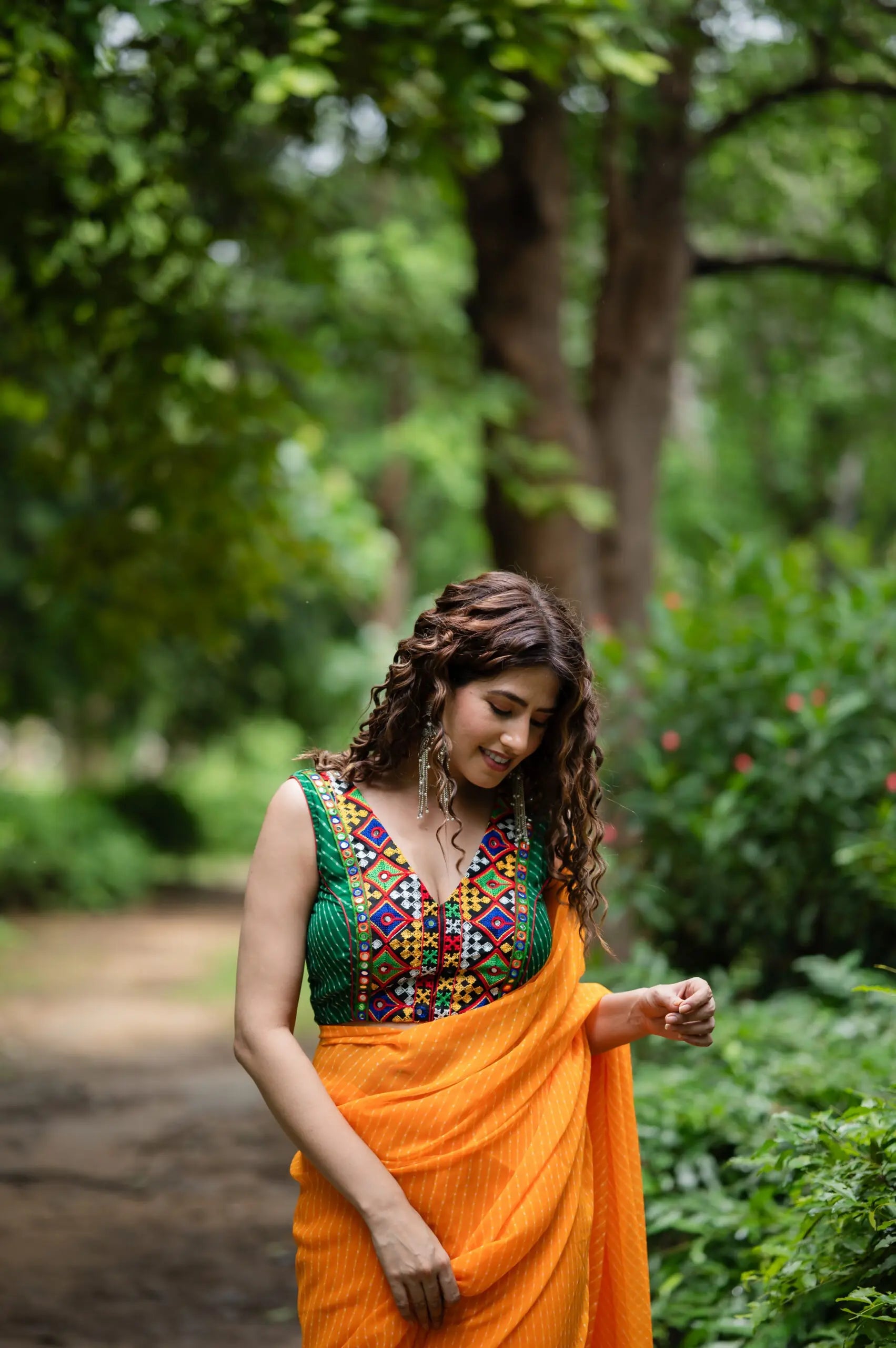 Women’s Lehriya Print Sleeveless Blouse