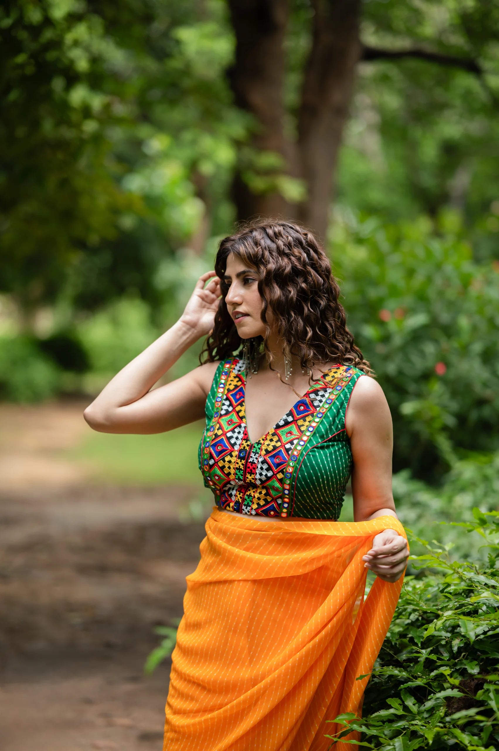 Women’s Lehriya Print Sleeveless Blouse