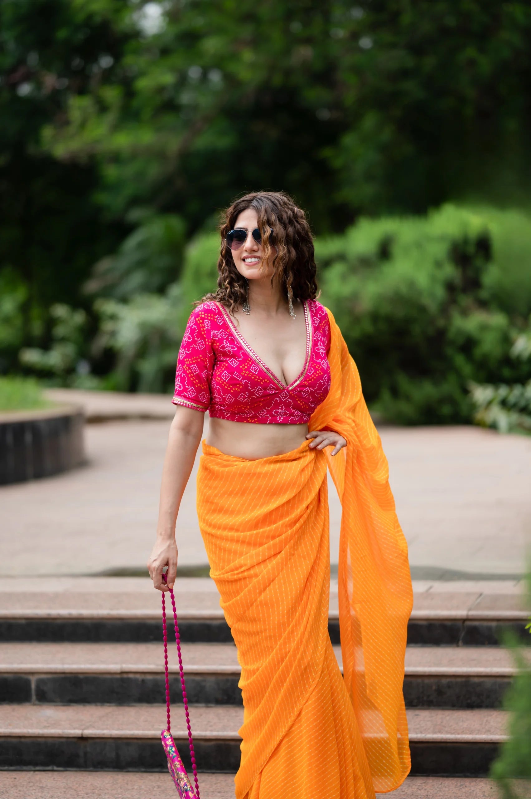 Women’s Bandhej Long Sleeves Readymade Sabyasachi Saree Blouse