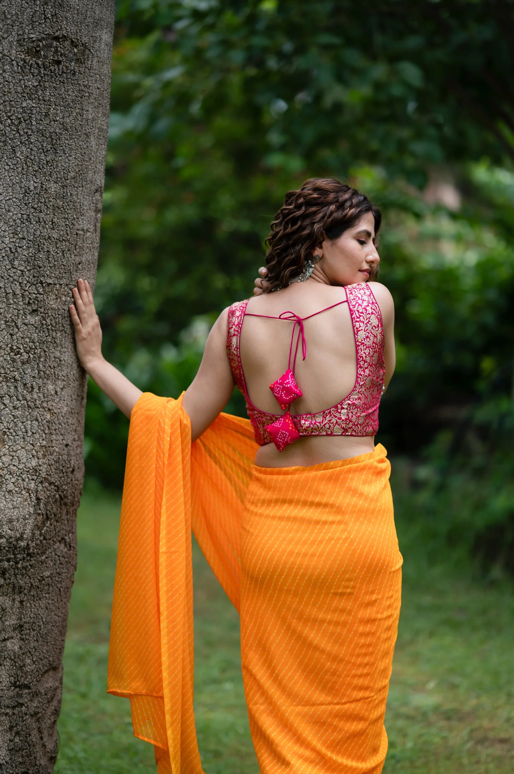 Women’s Bandhej and Banarsi Brocade Saree Blouse