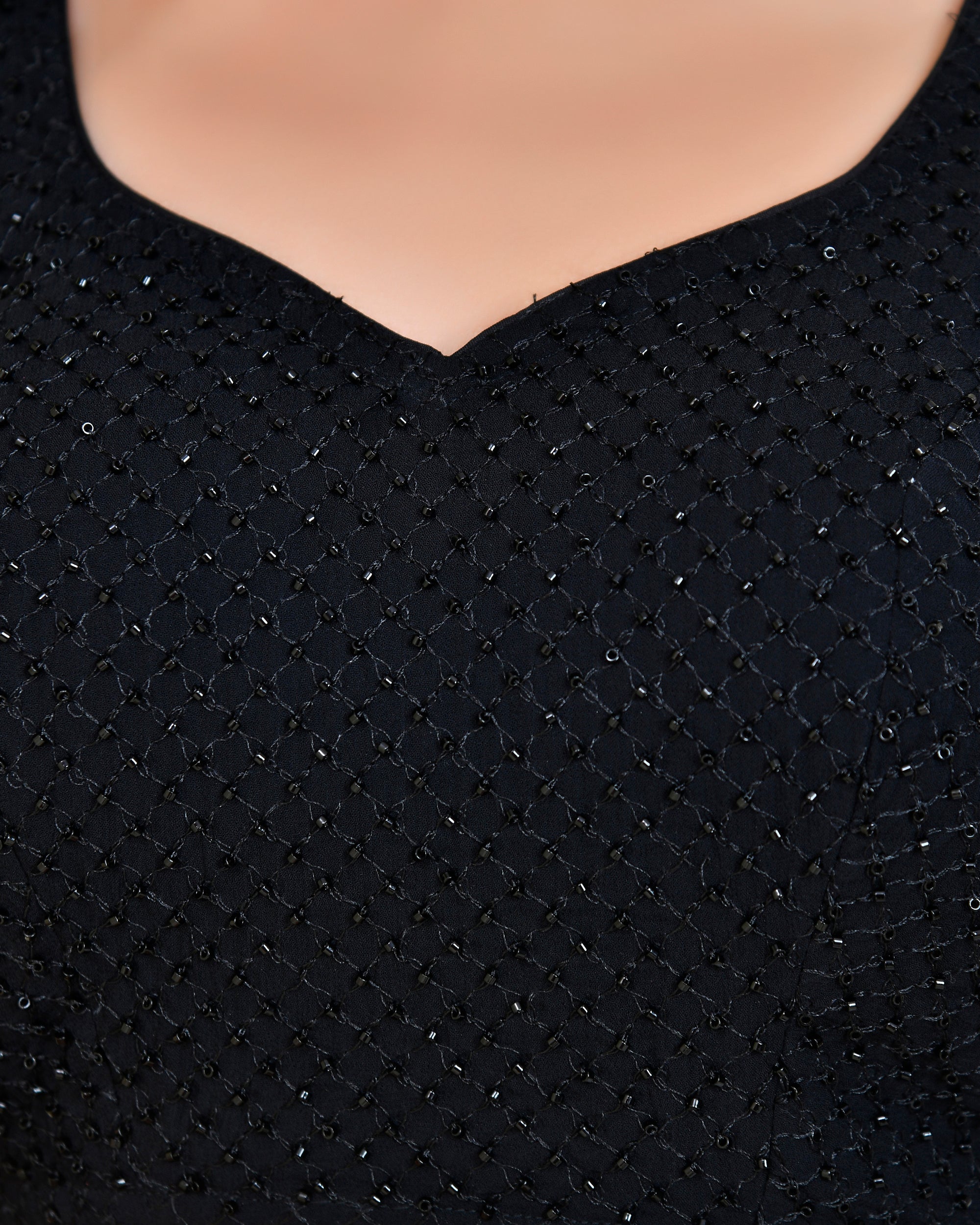 Black Cutdana Sleeveless Padded Blouse