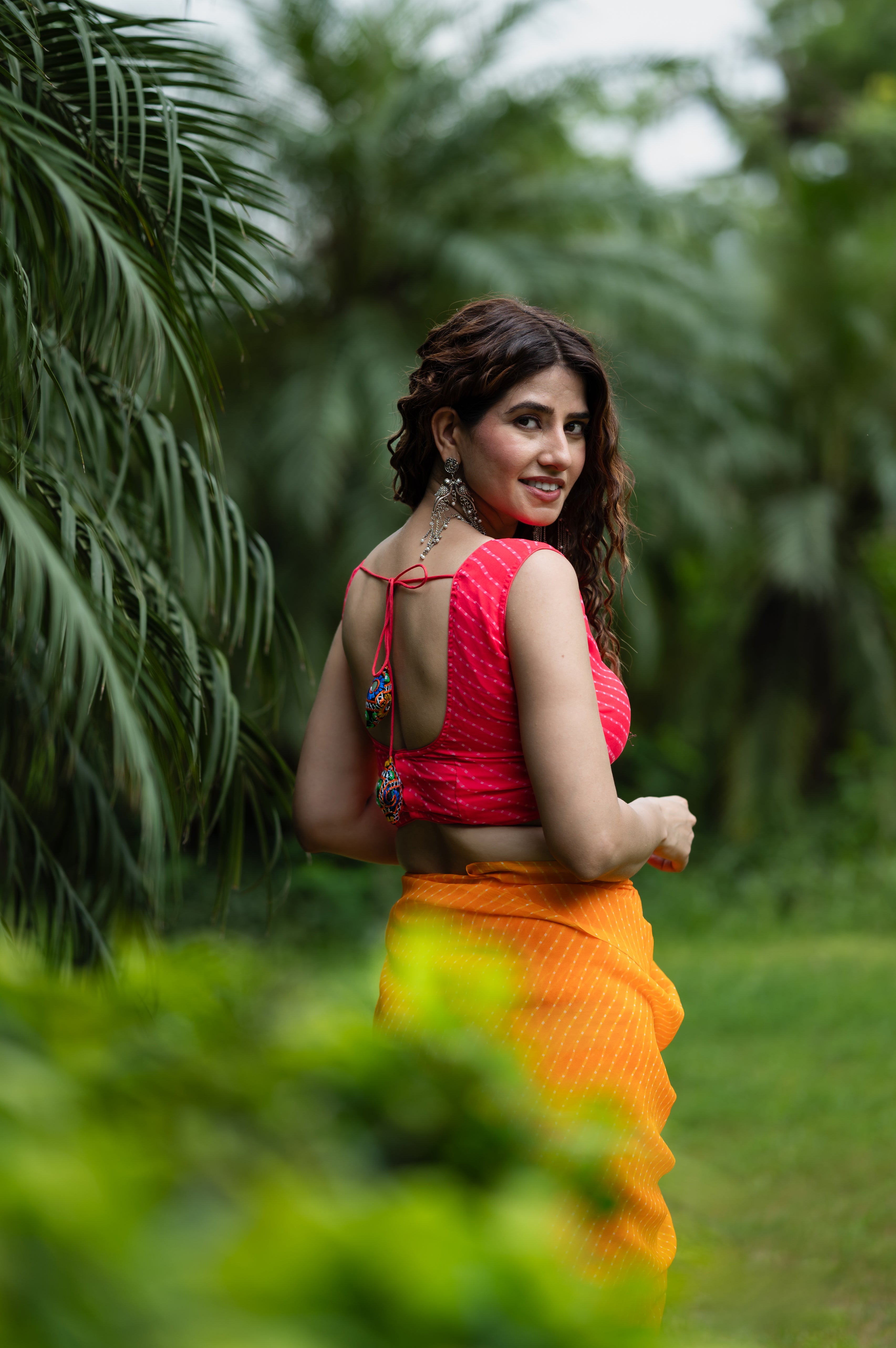 Lehriya Embroidered Sleeveless Saree Blouse