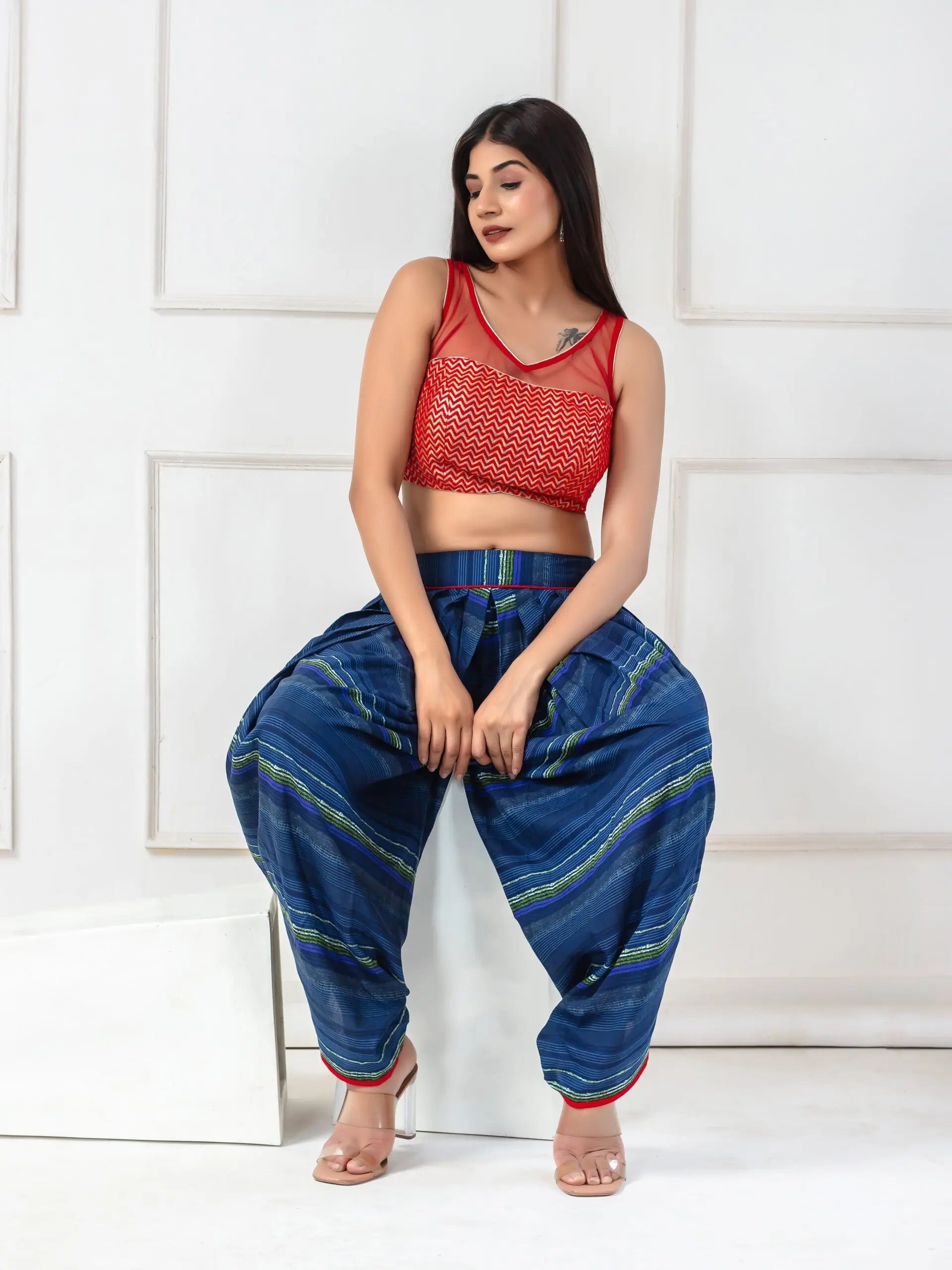 Women’s Half Net Sleeveless Blouse