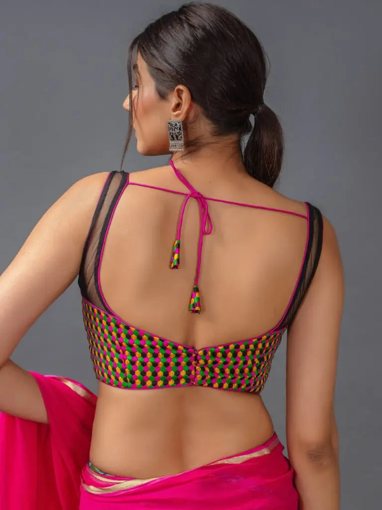 Women’s Half Net Sleeveless Blouse