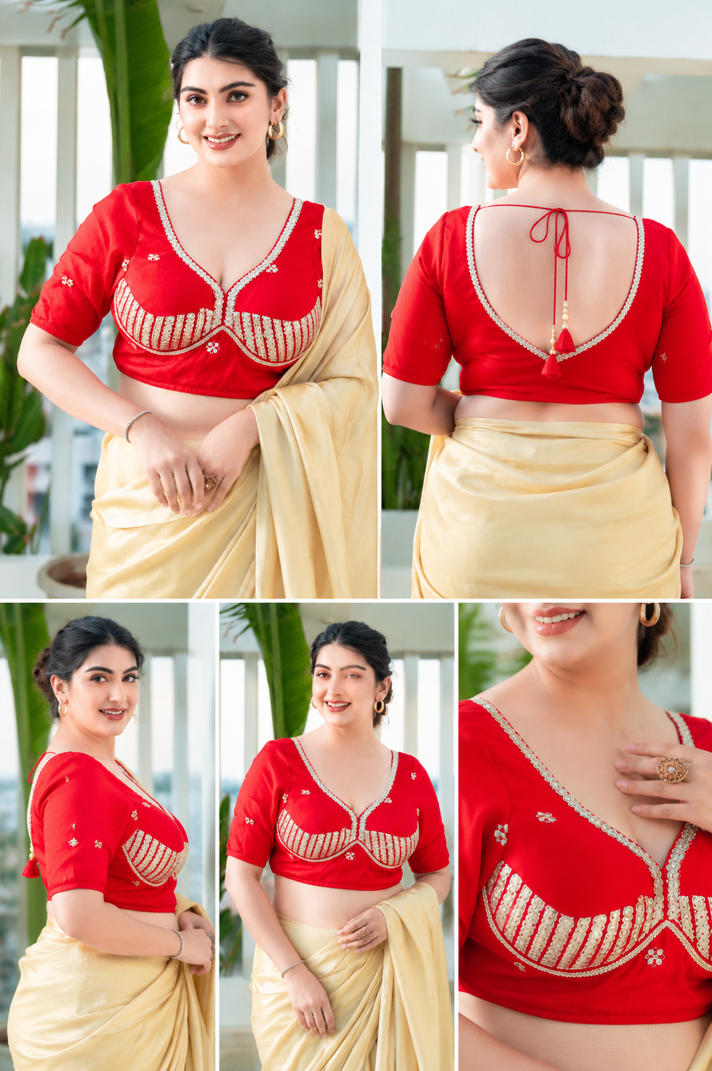 Embroidered Sabyasachi Red Blouse