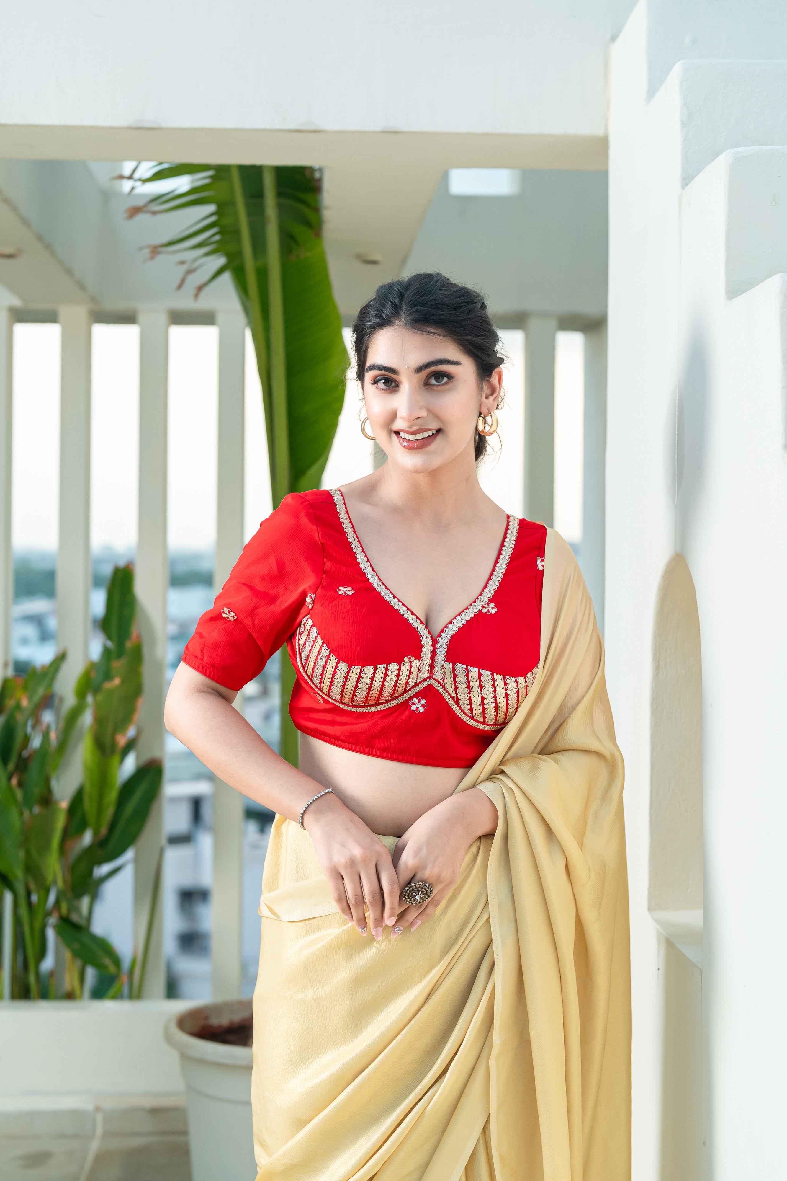 Embroidered Sabyasachi Red Blouse