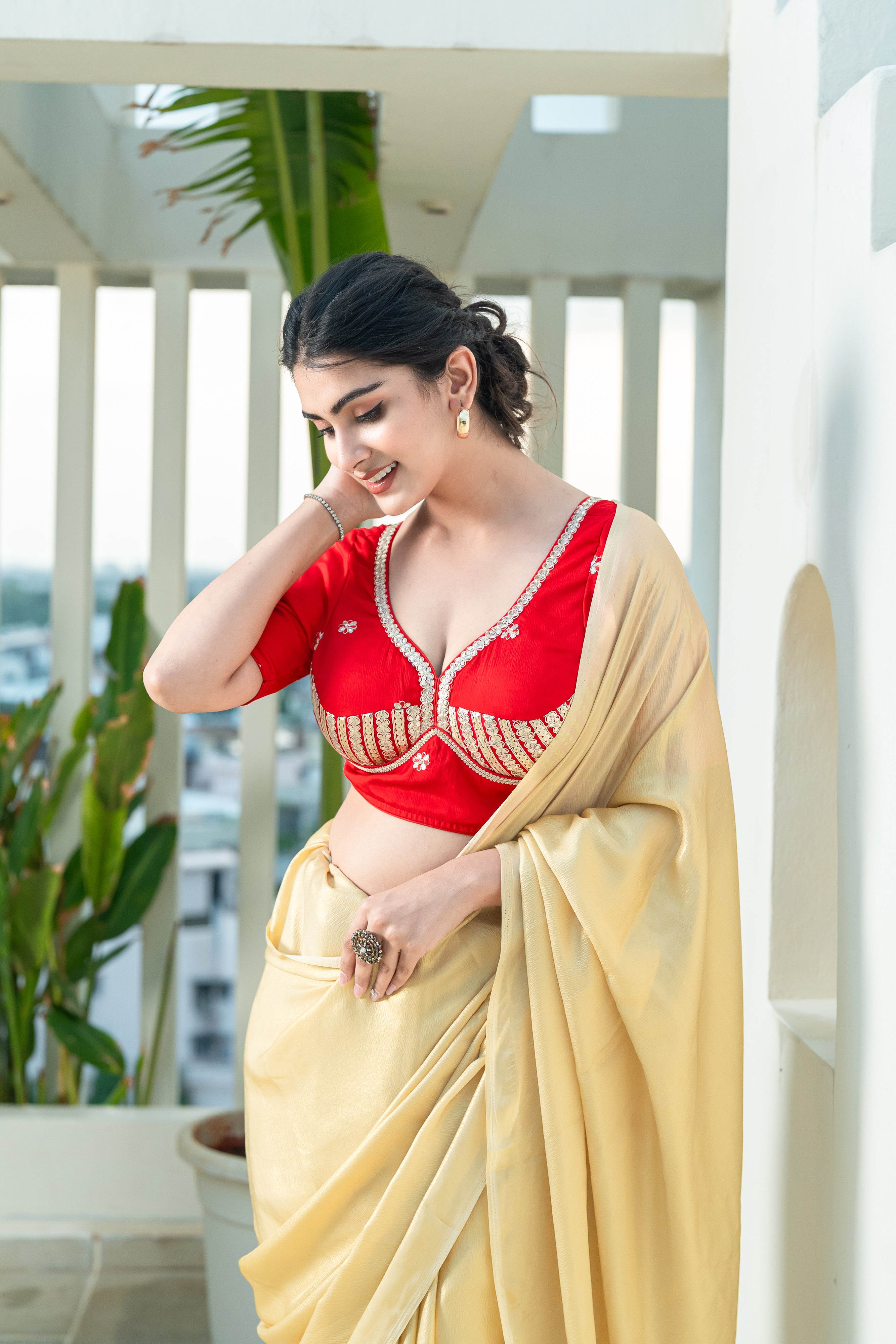 Embroidered Sabyasachi Red Blouse