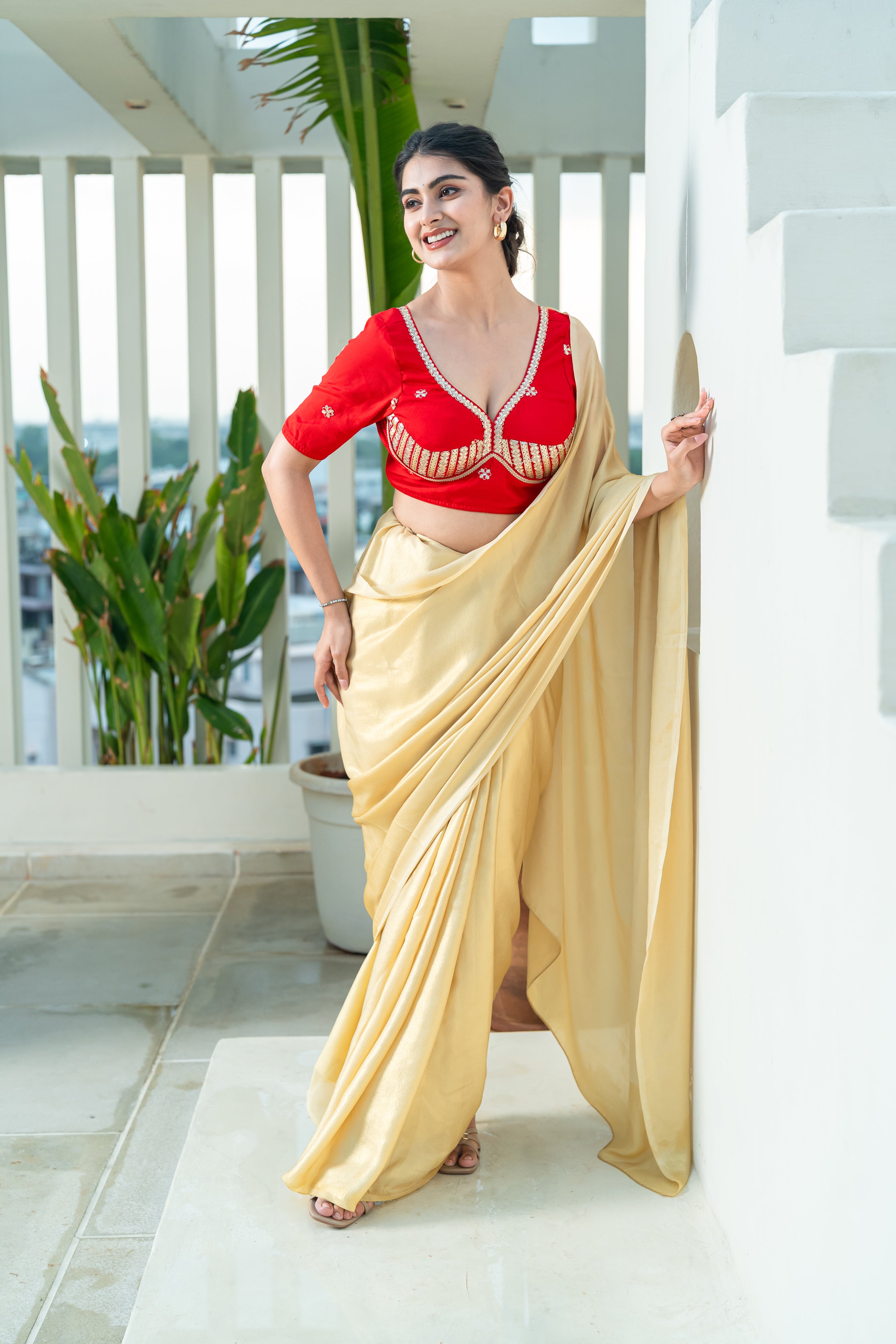 Embroidered Sabyasachi Red Blouse
