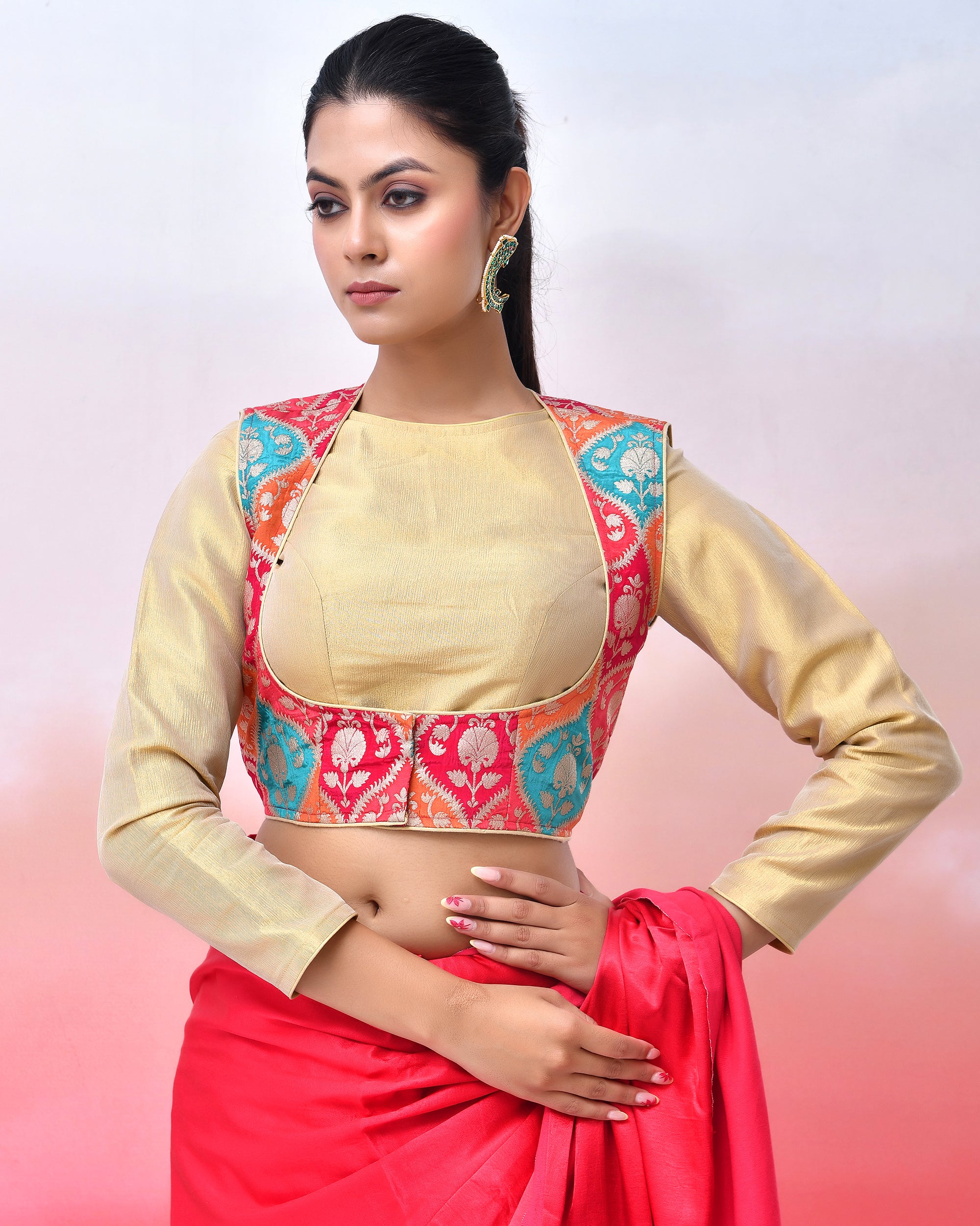 Rajwadi Koti Style Full Sleeves Saree Blouse
