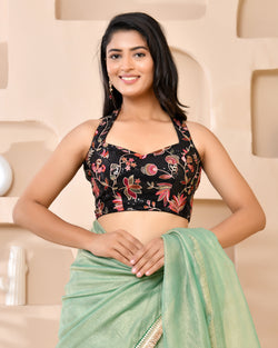 Embroidered Halter-Neck Designer Blouse
