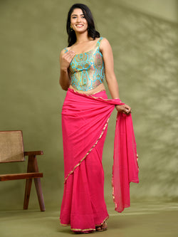 Woven Designed Kashi Banarsi Corset Style Padded Saree Blouse