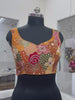 Mustard Colored Position Print Padded Blouse